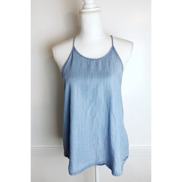 Paper Crane Tops - Paper Crane • Chambray Denim Tank Top